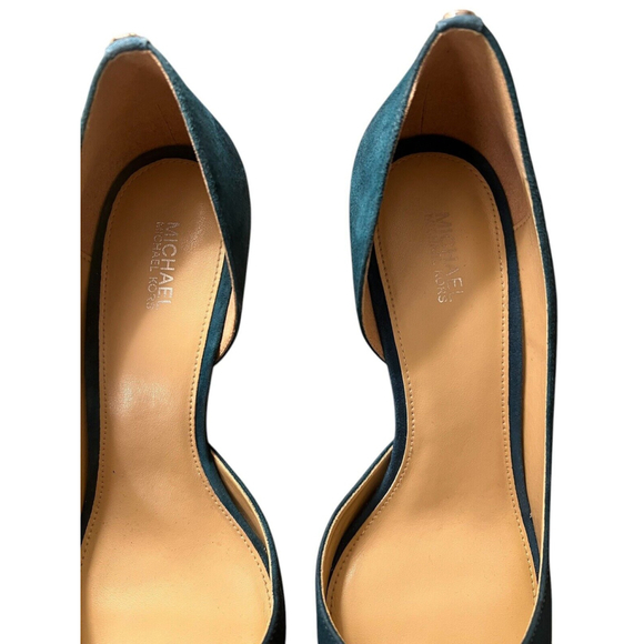 MICHAEL Michael Kors DOROTHY FLEX D'ORSAY Pumps LUXE TEAL Suede 9M 9 - Picture 6 of 8